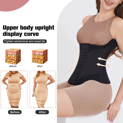 MiiOW U-Shaped Waist Trainer Corset – Women’s Buttoned Shapewear with Steel Bones for Breast Lift, Slimming & Breathable Comfort