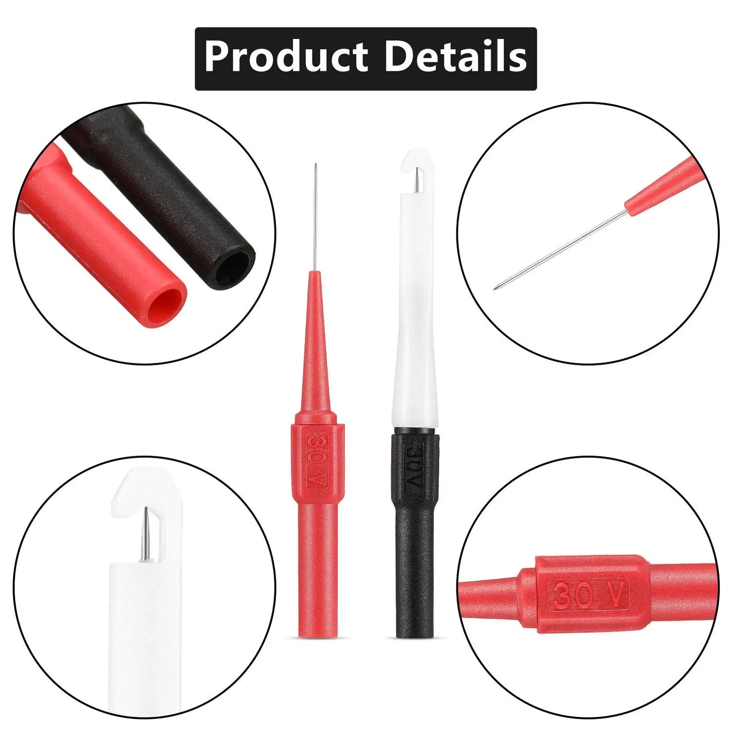 19-Piece Multimeter Test Set – Insulation Back Probes & Car Tester with Banana Socket Plug
