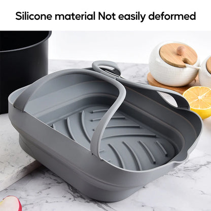 Silicone Baking Tray for Air Fryer Oven - Reusable Pizza and Fried Chicken Basket Molds - Grill Pan Accessories and Tool