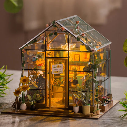 DIY Mini Dollhouse Kit - Handmade 3D Flower House Puzzle Model with Furniture Home Decor Gift