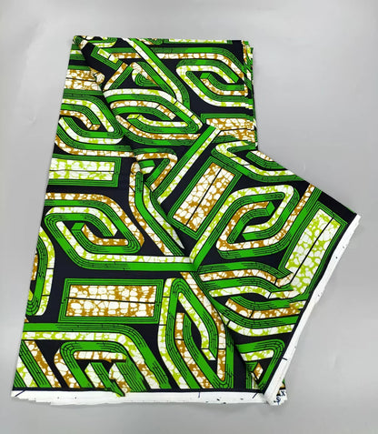 African Real Wax Print Fabric - 100% Cotton Nigerian Ankara Sewing Material for Party Dresses