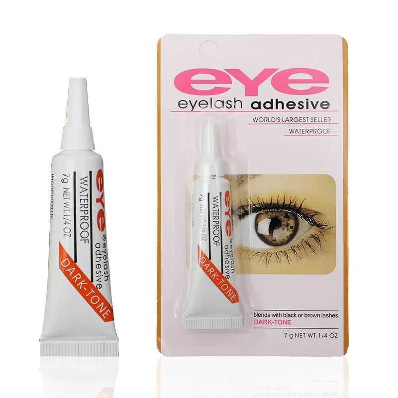 Waterproof Eyelash Glue — Strong Adhesive for False Lashes, 7g Dark or Clear Makeup Accessory