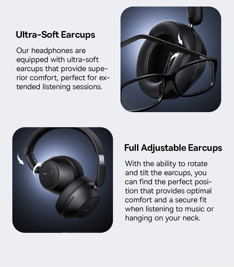 Baseus Bass 30 Max Wireless Headset - Bluetooth 5.3, Over-Ear Headphones, Bass-Enhancing 40mm Diaphragm, Ultra Low Latency, 50H Playtime