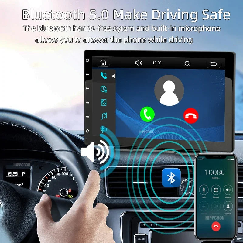 9-Inch Car Radio Multimedia Player — IPS Touch Screen with CarPlay, Android Auto, Bluetooth, AUX & MirrorLink Universal