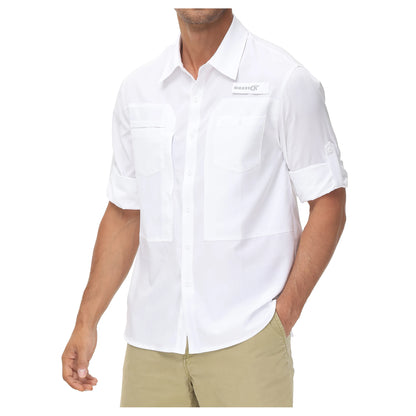 Men's UPF 50+ Fishing Shirt – Lightweight Long Sleeve Sun Protection Shirt with Breathable Mesh Back