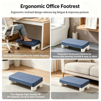 Ergonomic PP Under Desk Footrest - Comfortable Space-Saving Foot Stool for Office, Study & Home