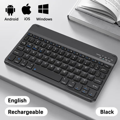 Wireless Bluetooth Keyboard - Ultra-Thin 78-Key Rechargeable Portable Keyboard for iPad, Android & iOS Tablets