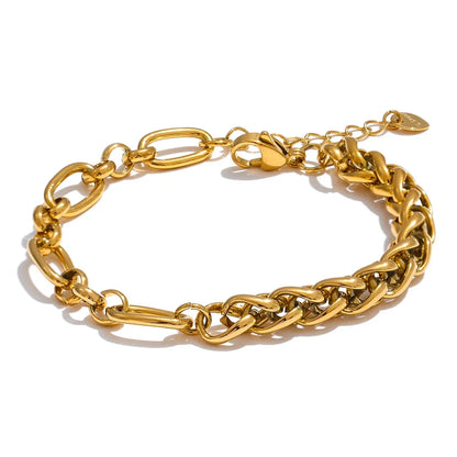 Yhpup 316L Stainless Steel Chunky Chain Necklace – Gold Glossy Statement Collar Necklace for Women Jewelry Gift