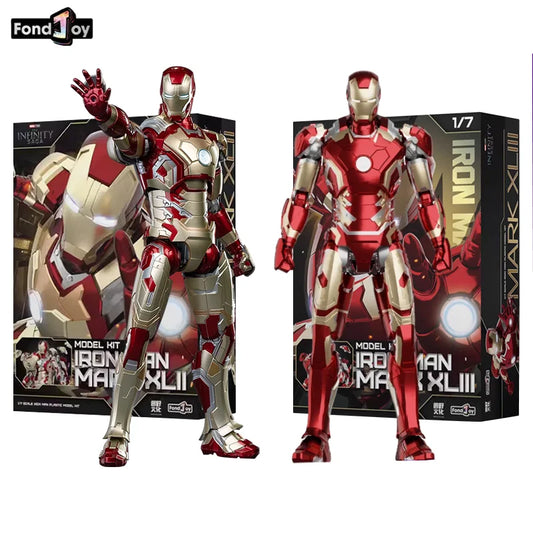 1:7 Scale FondJoy Iron Man Action Figure - MK42, MK43, MK5, MK6, MK7 DIY Tony Stark Legend Collection, Anime Model Gift for Kids
