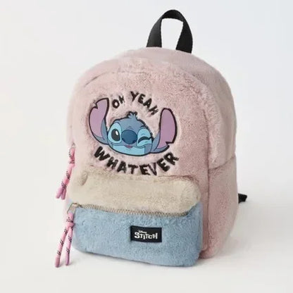 Disney Blue Stitch Plush Backpack – Large-Capacity Cartoon Bag for Kids & Kindergarten Gift