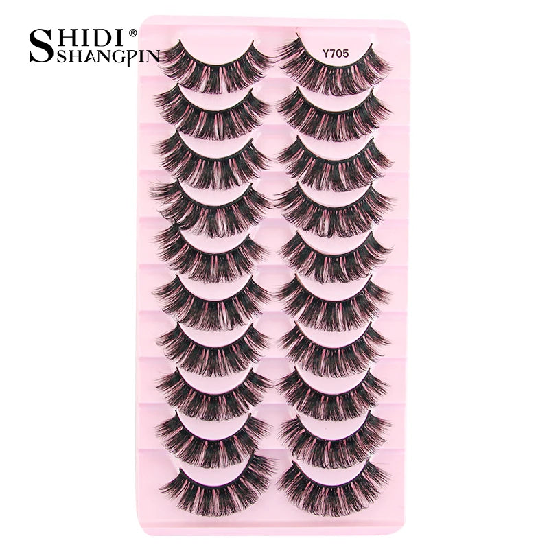 SHIDISHANGPIN 5/10 Pairs Cat Eye False Lashes – 3D Mink Half Lashes, Eyelash Extensions for Natural Makeup, Faux Cils Maquiagem