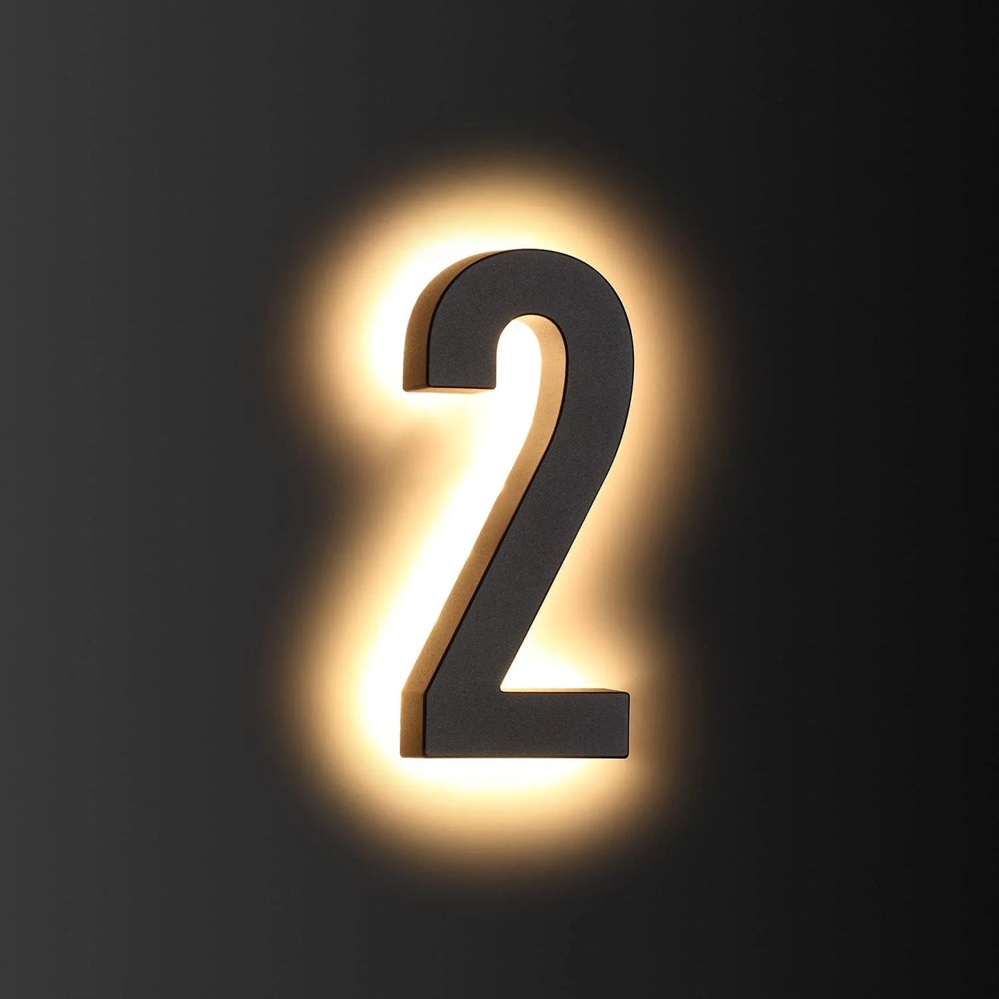 Illuminated Backlit LED House Numbers - Stainless Steel Floating Outdoor Address Sign with Durable Waterproof Finish