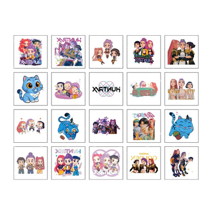 20-25pcs Rumi KPop Demon Hunters Temporary Tattoo Stickers – Cute Cartoon Waterproof Tattoos, Fun Party Gift Ideas