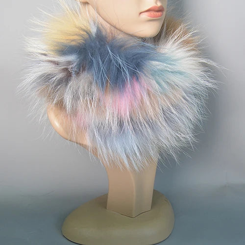 2025 Real Fox Fur Scarf and Headband – Luxury Winter Neck Warmer for Women, 100% Natural Fur, Elastic Ring Muffler