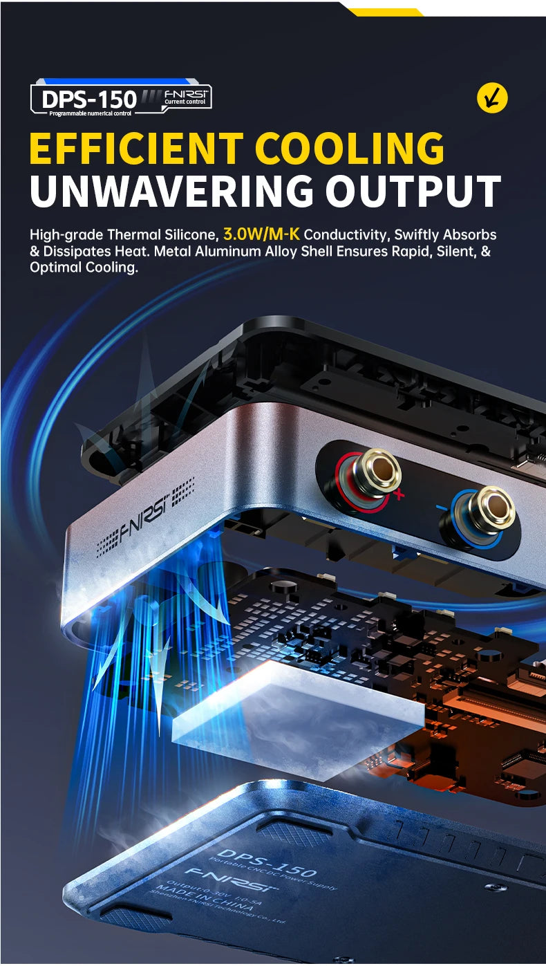 FNIRSI DPS-150 Mini Laboratory DC Power Supply — Adjustable 30V 5A Digital Display CNC Regulator