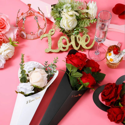 12/24/36PCS Heart-Shaped Bouquet Bags – Floral Packaging & Gift Decoration for DIY Valentine’s Day Gifts