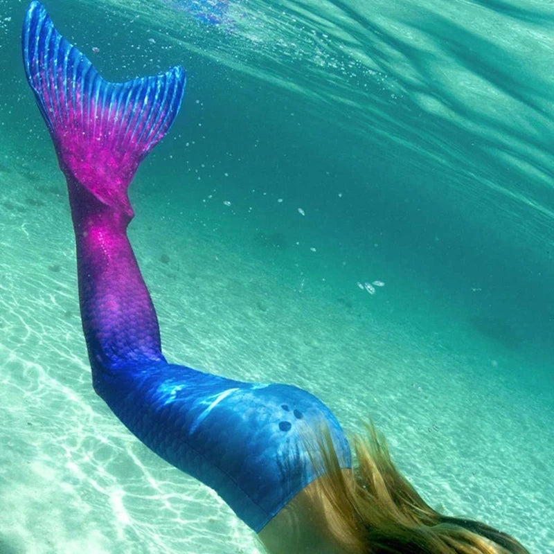 Women’s Mermaid Tail Cosplay Swimwear — Swimmable Fishtail Bathing Suit for Girls & Adults (No Monofin)