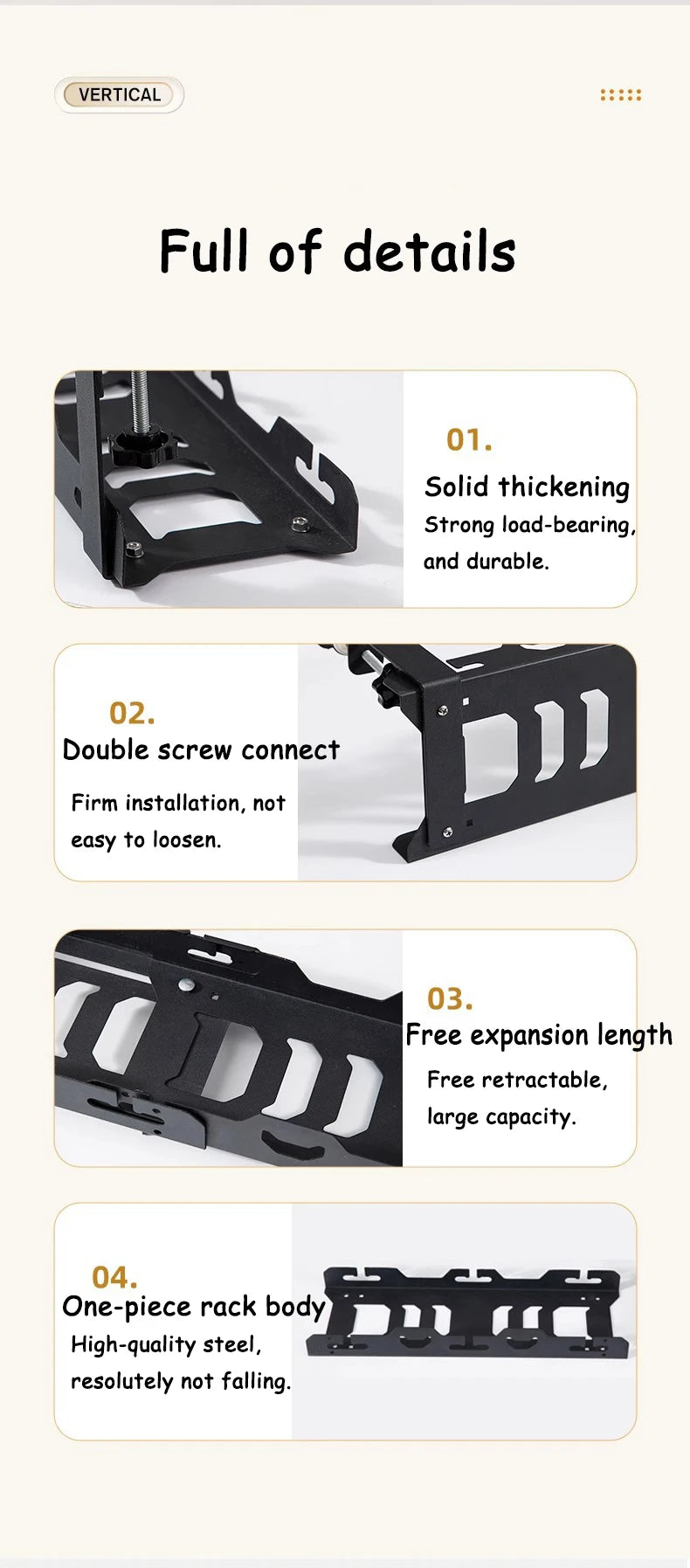 Telescopic Under-Desk Storage Rack – Metal Cable Management Tray for Home and Office, No-Punch Wire Organizer
