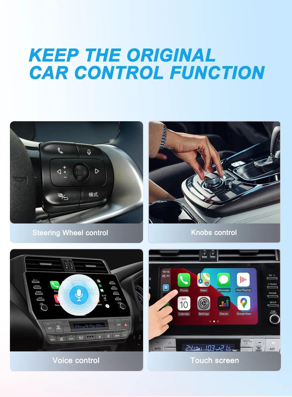 Wired to Wireless CarPlay & Android Auto Adapter – 2-in-1 Smart Box with Auto Connect for Mazda, Audi, Kia, Ford