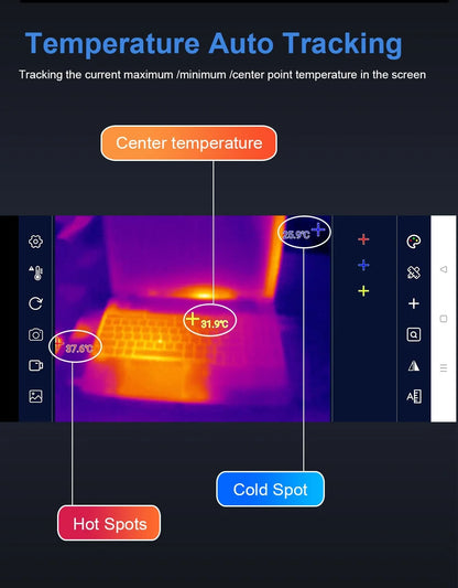 TOOLTOP T7 Android Thermal Imager – 256x192 Mobile Thermal Imaging Camera, Type-C, 25Hz for Solar Panel & Device Fault Detection