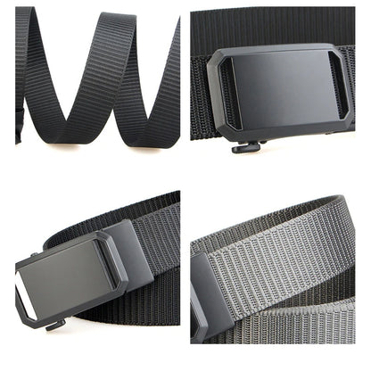 Newest Automatic Buckle Canvas Belt – Tactical Waist Belt for Men, Durable Casual Outdoor, Hunting, Golf & Adventure Training Pants