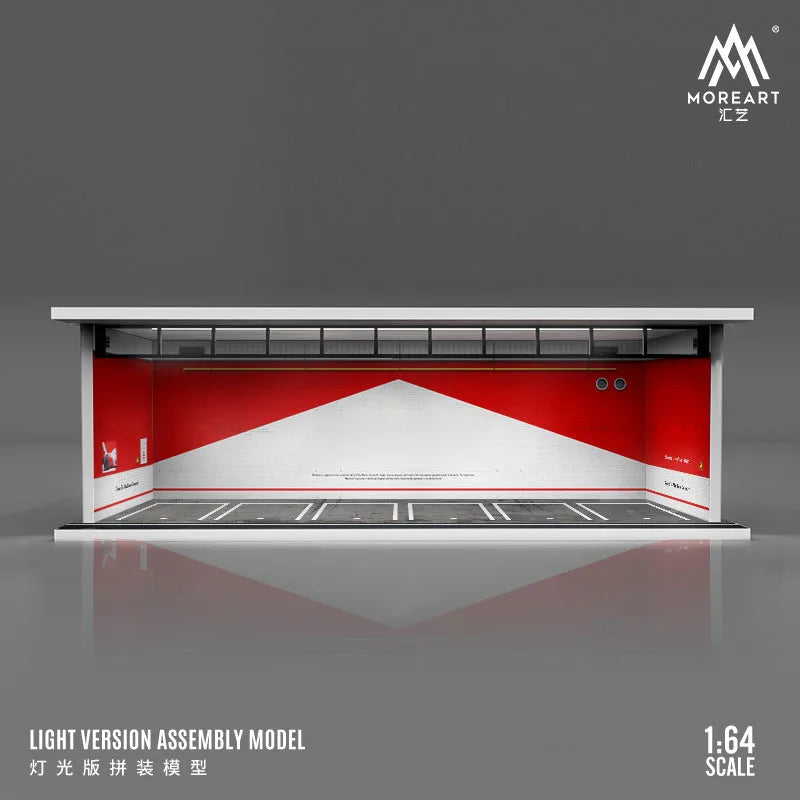 More Art 1:64 Diorama – 3D Car Assembly Lighting Model & Miniature Parking Lot Scene Props