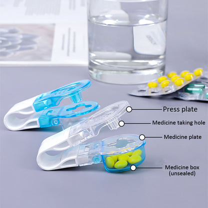 Portable Pill Taker & Remover with Medicine Box – Tablets & Pills Assistance Tool, New Design Pill Dispenser for Household Use
