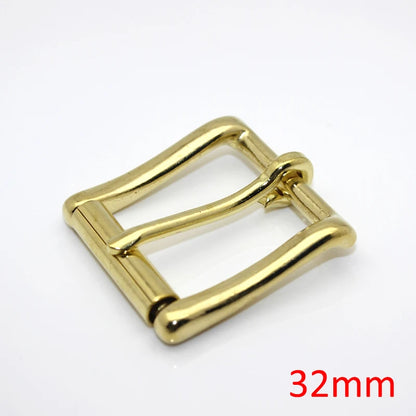 Brass Roller Belt Buckle – Adjustable Pin Buckle for Leather Belts, Bag Straps, DIY Crafts, and Accessories