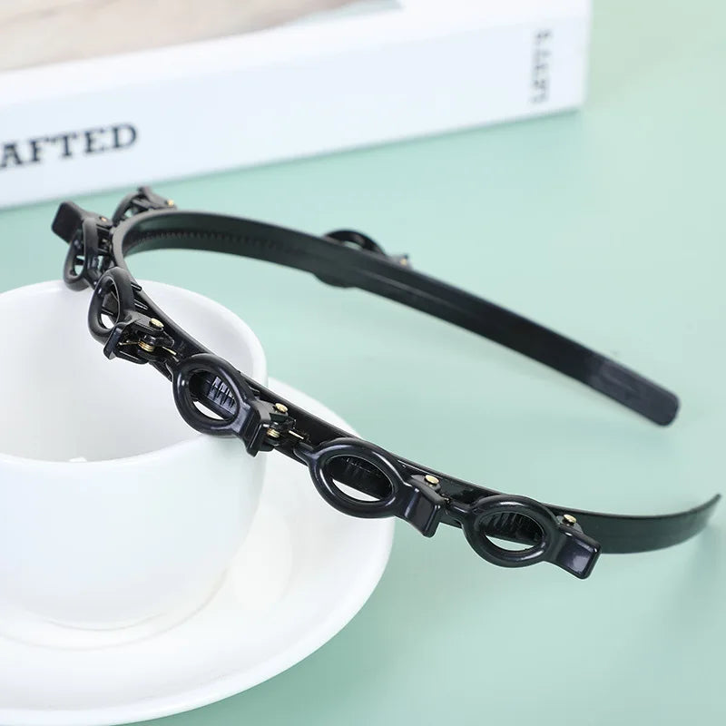 Multi-Layer Hollow Braided Headband – Women's Bangs Hair Clip for Hairdressing and Styling