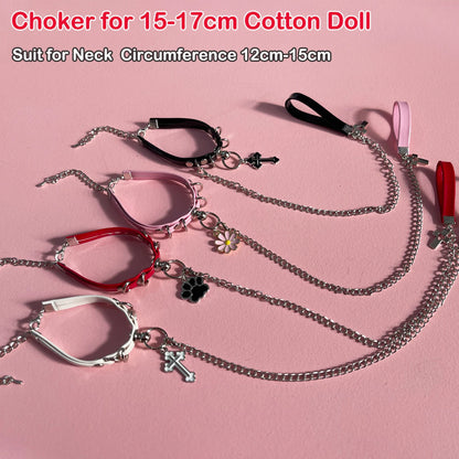 17cm Labubu Doll Necklace Choker – Leadrope Accessory for 6.5-inch Cotton Dolls