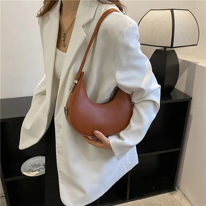 Fashion Luxury PU Leather Hobo Shoulder Bag – Small Clutch Handbag, Underarm Purse, Travel Tote for Women