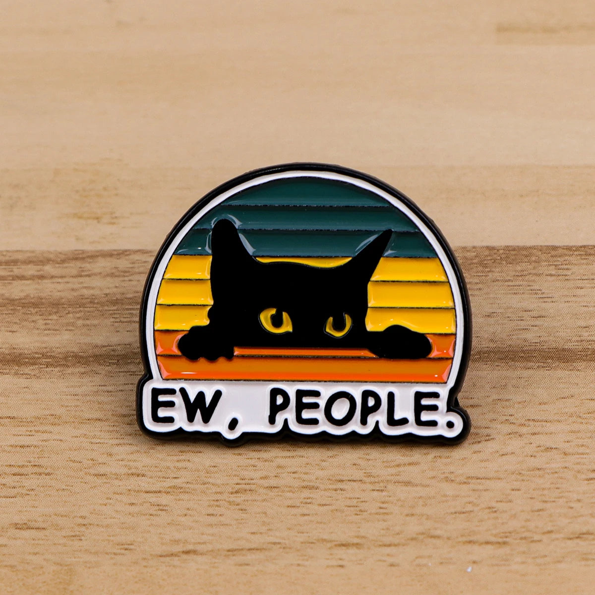 Funny Cat Enamel Pin Badge – EW, PEOPLE Cartoon Brooch for Women Men Lapel Collar Jewelry Gift