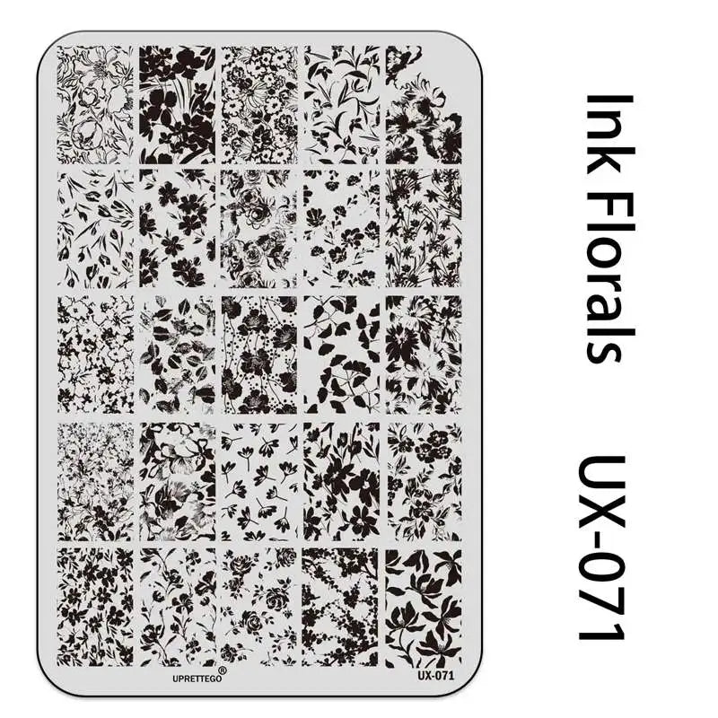 UX Serial 2 Stainless Steel Stamping Plate Template – Vintage Abstract Fabric Texture Pattern for Nail Art, Floral Lace, Xmas & Halloween Designs (UX52)