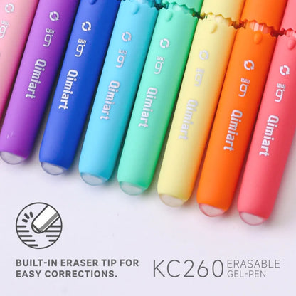 Cute Eggshell Erasable Gel Pens - Retractable Fine-Point Pens with Vibrant Erasable Ink for School, Office & Writing