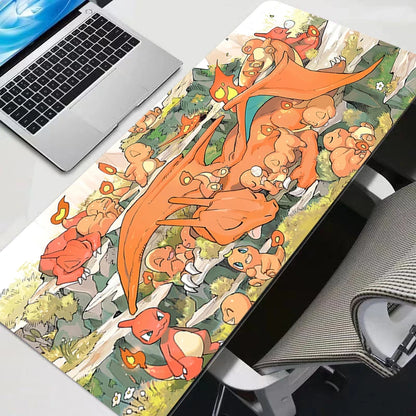 Pokémon Pikachu Kawaii Anime Mouse Pad - Non-Slip Rubber Gaming Desk Mat for PC and Keyboard, 90 × 40 cm