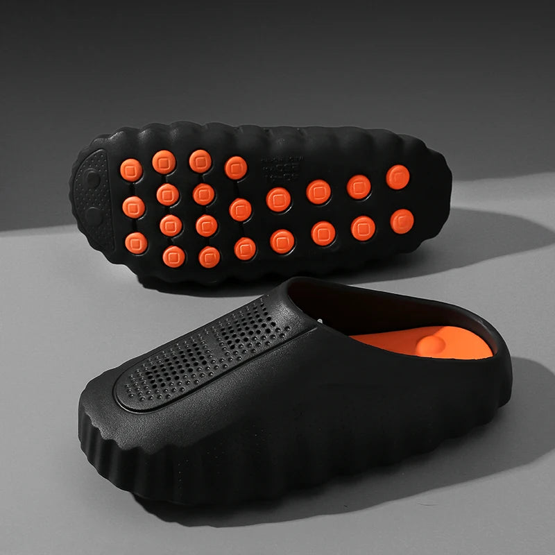 Men’s Outdoor Slide Sandals - Soft Thick Sole Breathable Non-Slip Summer Slippers