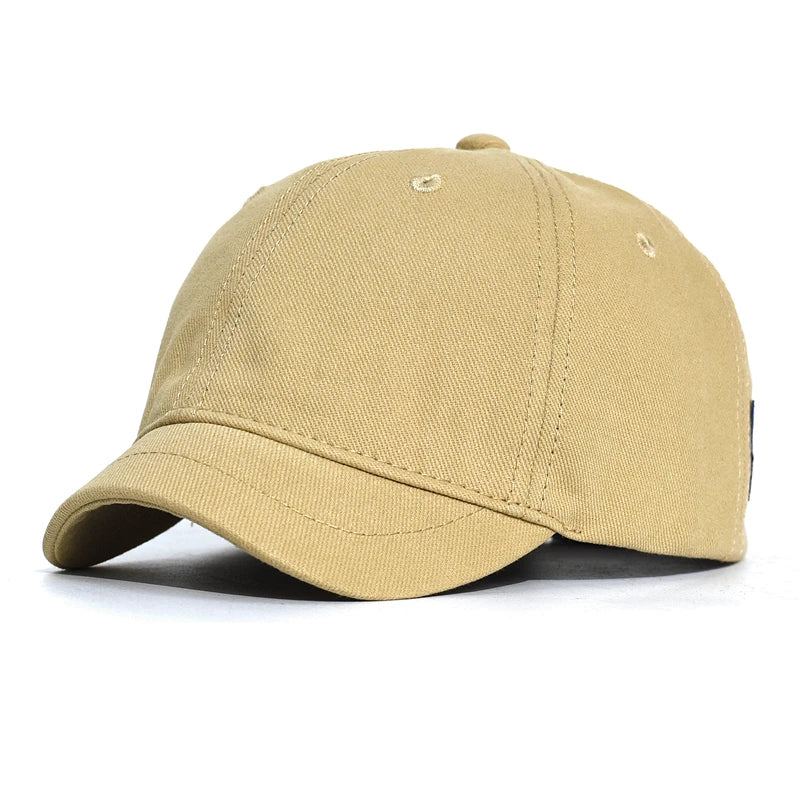 Men's & Women's Short Brim Cotton Baseball Cap – Vintage Casual Dad Hat, Adjustable Trucker Style with Nylon Fastener Tape