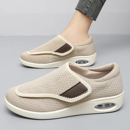 Orthopedic Wide Fit Comfort Walking Shoes for Swollen Feet, Adjustable Soft Diabetic Support Shoes for Everyday Pain Relief