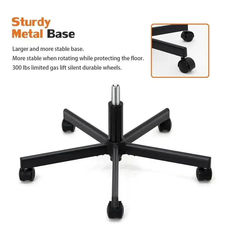 Joyfinity Plus Size Criss Cross Office Chair - Armless Swivel Modern Desk Chair for Home
