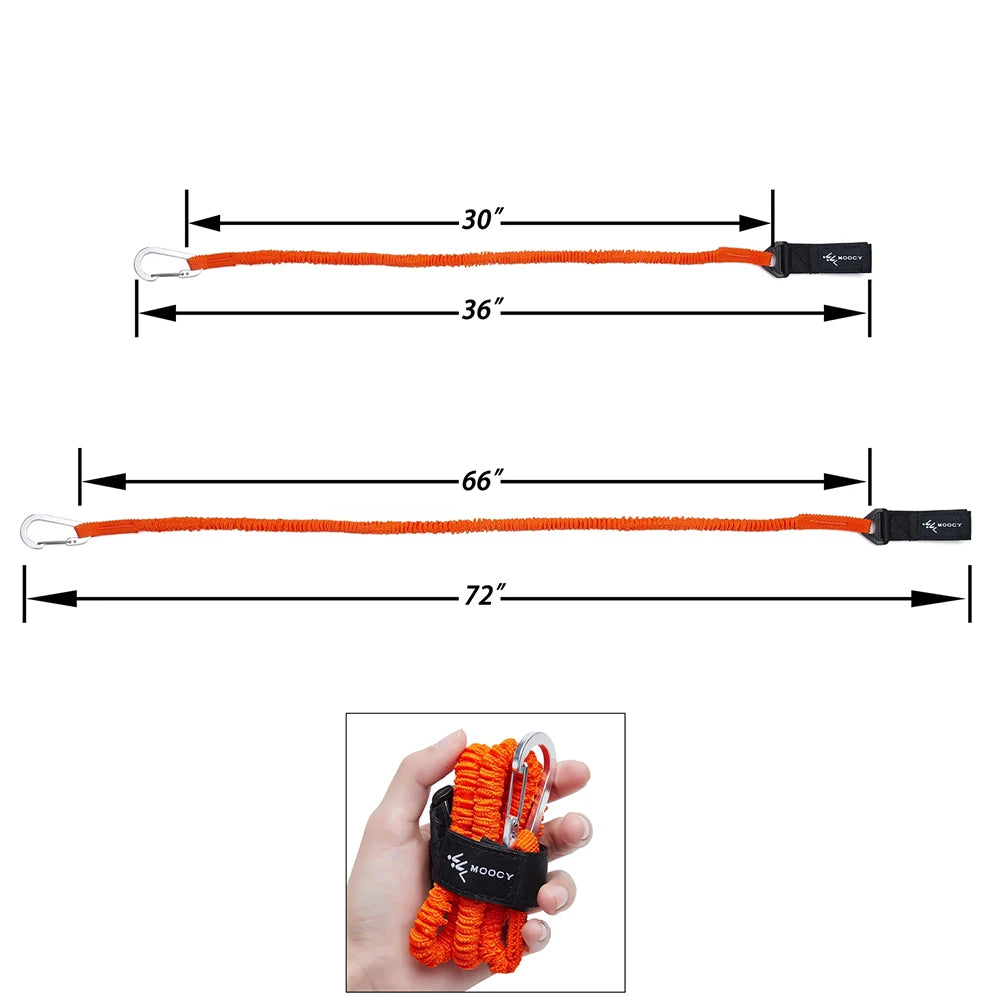 Elastic Kayak Paddle Leash – Adjustable Coiled Lanyard with Safety Hook for Fishing Rod, Pole & Rowing Boat Accessories