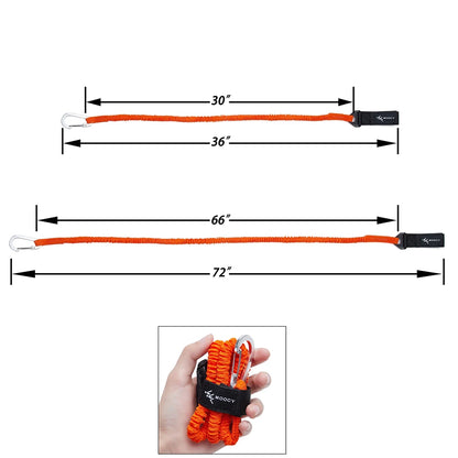 Elastic Kayak Paddle Leash – Adjustable Coiled Lanyard with Safety Hook for Fishing Rod, Pole & Rowing Boat Accessories