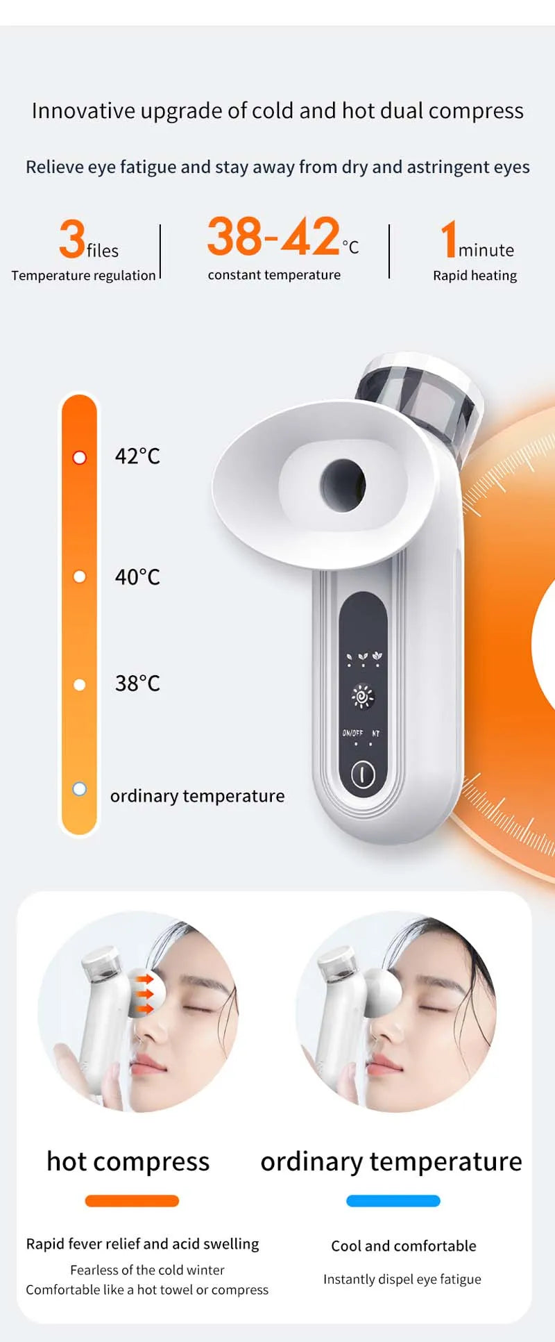Portable Nano USB Eye Mist Sprayer – Ionic Warm Compress Humidifier for Eye Care & Dry Eye Relief