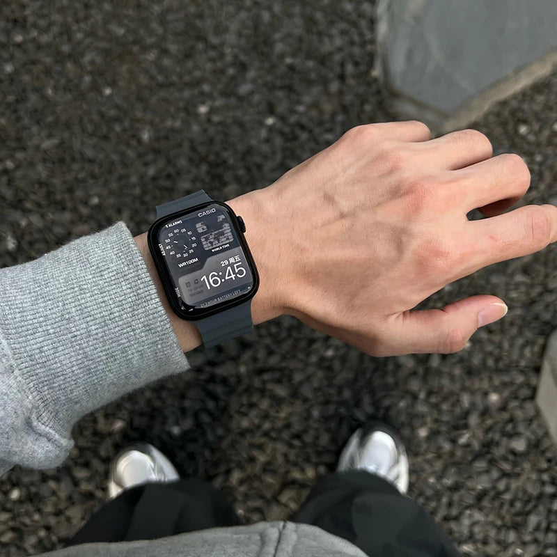 Ocean Strap for Apple Watch - Silicone Magnetic Sport Band for 41mm-49mm, Compatible with Series 6, SE, 7, 8, 9, 10, and Ultra