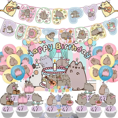 Pusheen Birthday Party Decorations - DIY Balloons, Cake Toppers, Backdrops, and Baby Shower Party Supplies