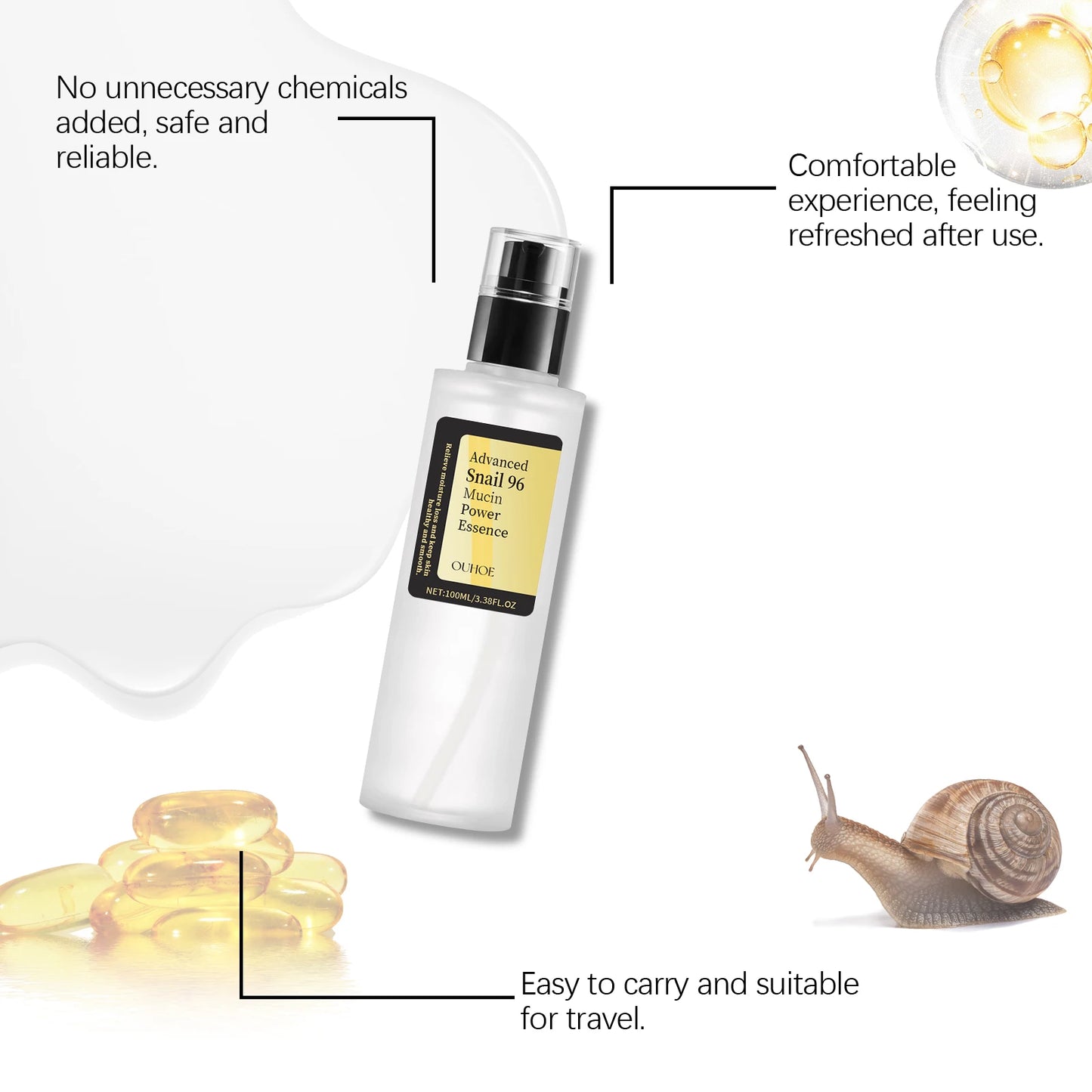 Ouhoe Snail Collagen Face Cream — Moisturizing, Lifting & Firming Korean Skincare