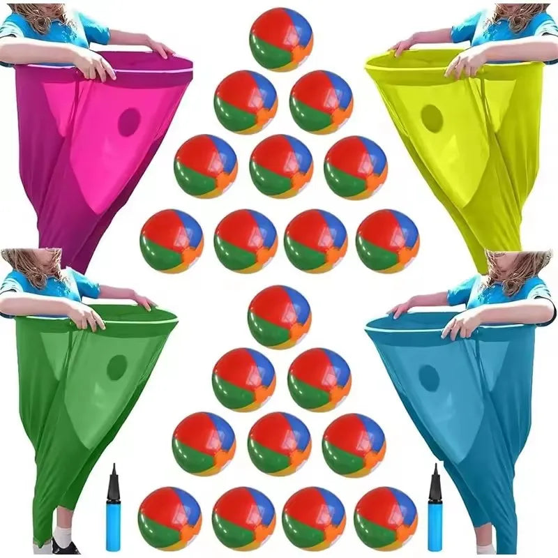 Giant Outdoor Yard Game Set — Kid, Adult & Granny Pants Marker Cones with Sensory Tossing Ball for Family Reunions and Field Games