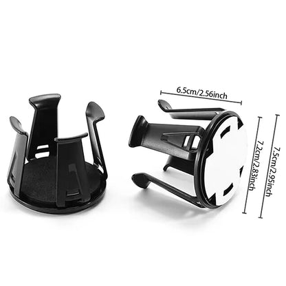 Universal Car Cup Holder Organizer – Adhesive Beverage Bottle Storage Rack Auto Interior Drink Holder Accessory (Black)