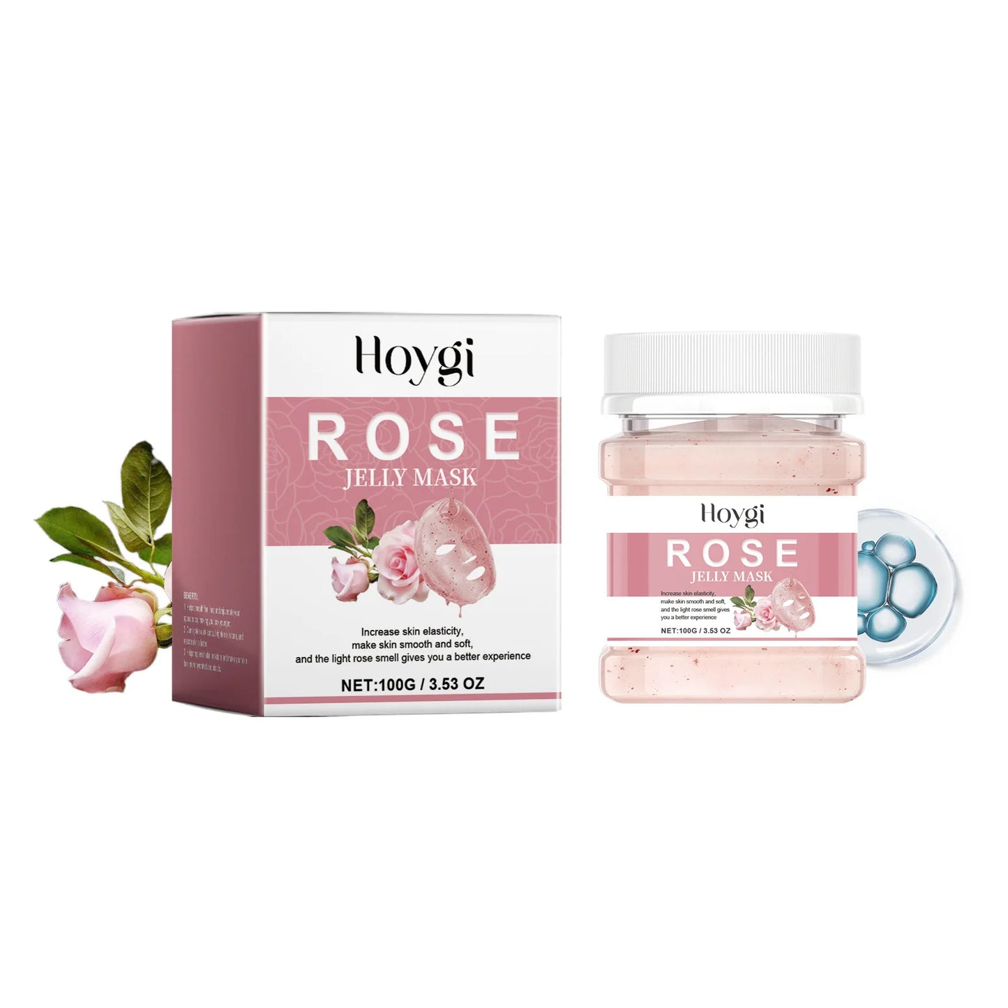 Jelly Mask Powder - Hydrating Rose & 24k Gold Peel-Off Facial Mask for Nourishing, Moisturizing & Revitalizing SPA Treatment