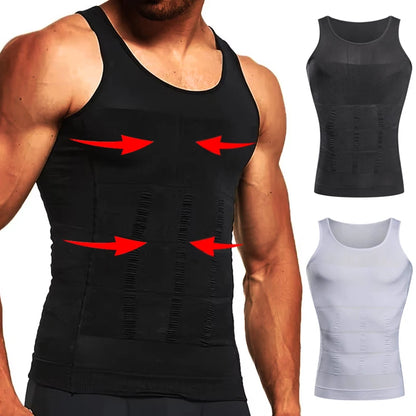 Men’s Compression Body Shaper Tank Top — Slimming Abs Abdomen Tummy Control Gym Workout Shapewear