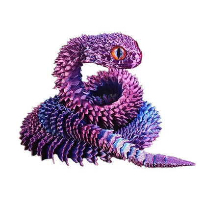 3D Printed Snake Egg Mold – Creative Decompression Rotatable Articulated Snake Desktop Ornament & Realistic Animal Toy for Kids